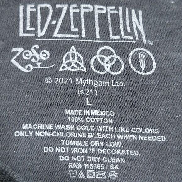 Led Zeppelin Black Unisex Tee "USA 1977" - Size Large - Picture 4 of 4